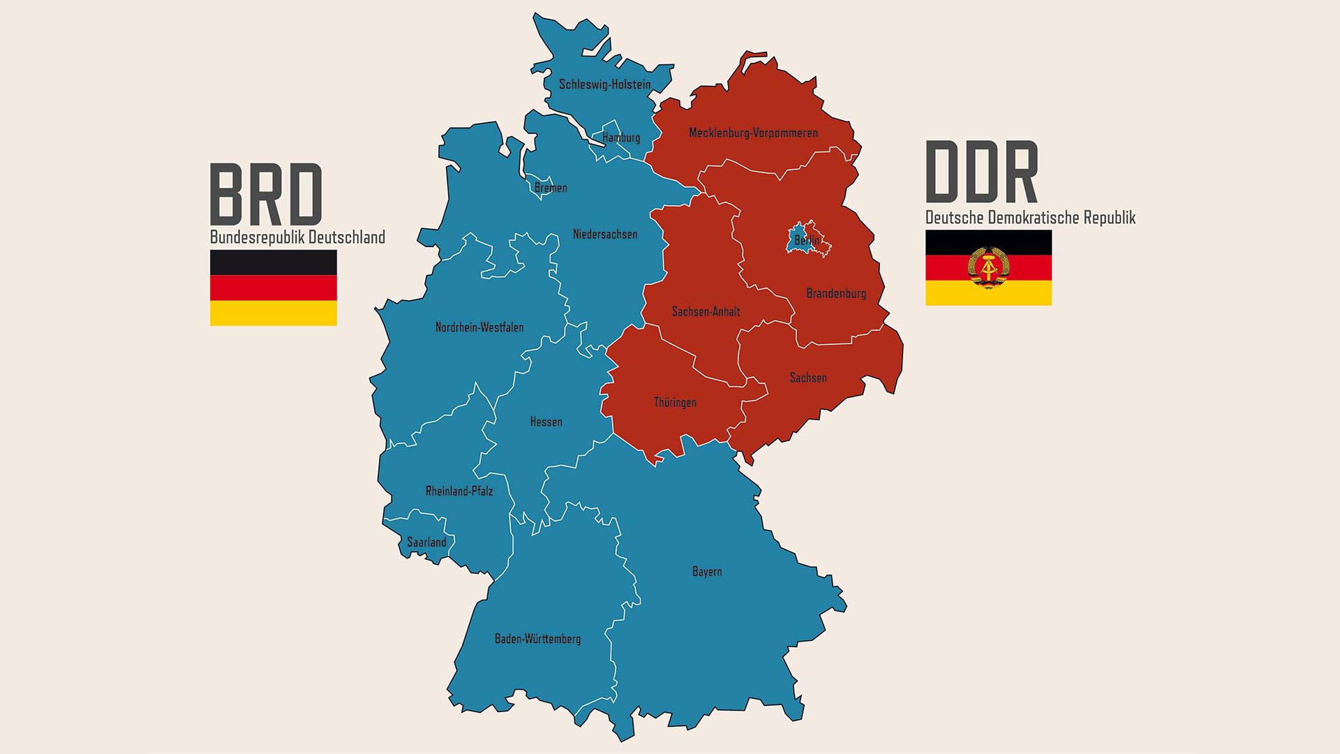 Mapa histórico: División de Alemania en la Guerra Fría